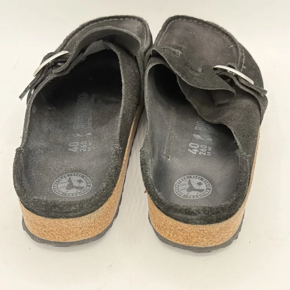 Birkenstock Buckley Clogs Size 40 (M7 L9) Suede Comfort Mules Black Slip On NWOB - Picture 3 of 7
